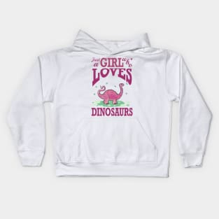 just a girl who loves dinosaurs Kids Hoodie